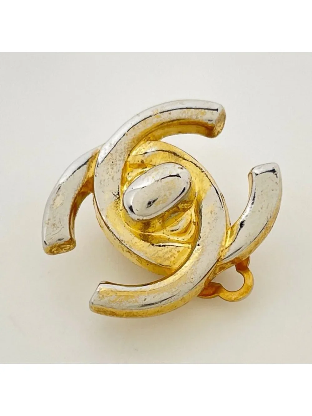 Chanel Earrings CC Logo Gold Plated